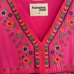 Savanna Jane Pink Embroidered Dress
